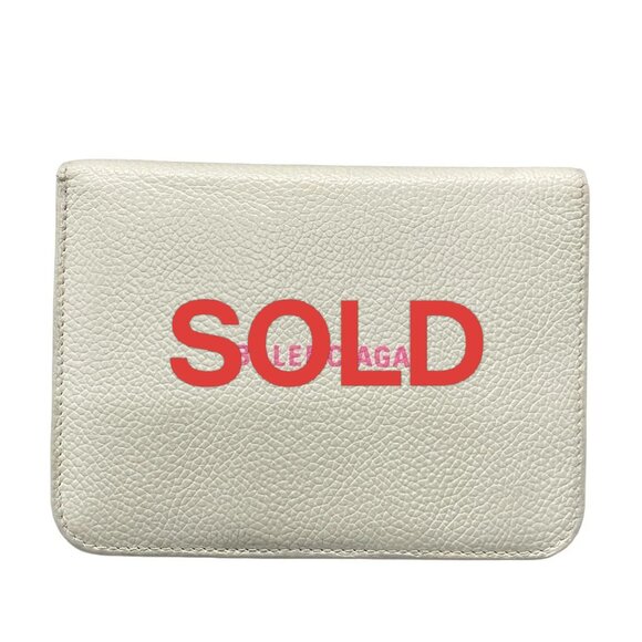 BALENCIAGA - Cream Leather Bifold Wallet 163-061725 - Picture 1 of 12